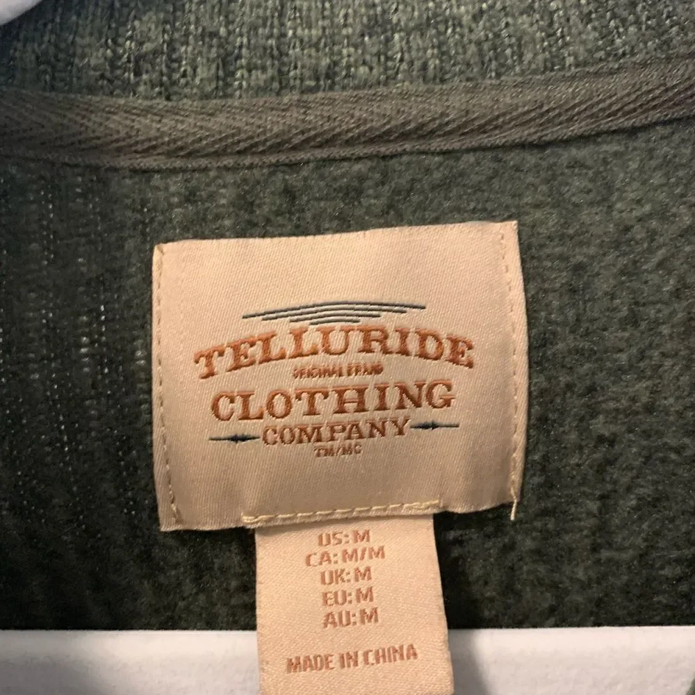 Telluride Clothing Company Men’s Quarter Zip Pullover Sweater Size Medium